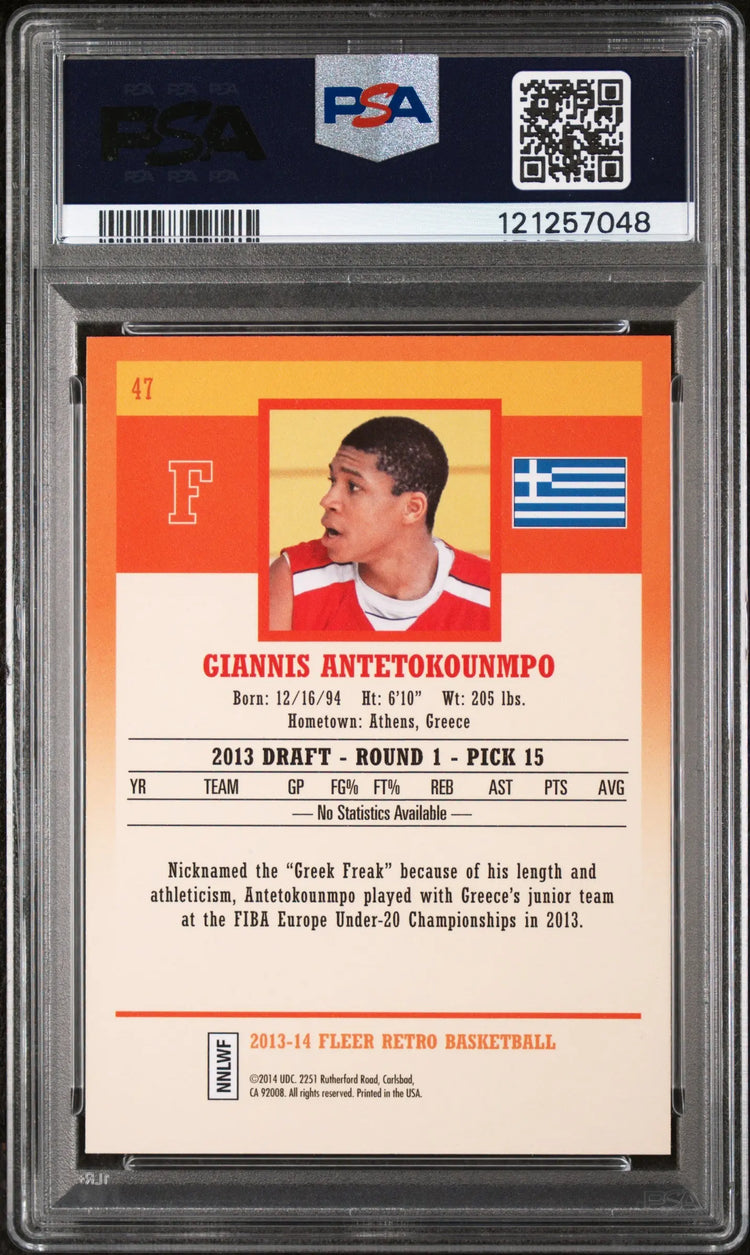 2013 Fleer Retro Giannis Antetokounmpo RC Rookie #47 PSA 9 