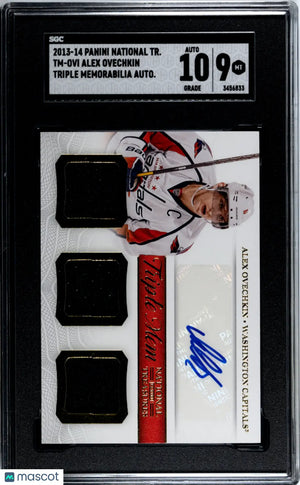 2013 National Treasures Alex Ovechkin Triple Patch Auto Autograph SGC 9 Auto 10 