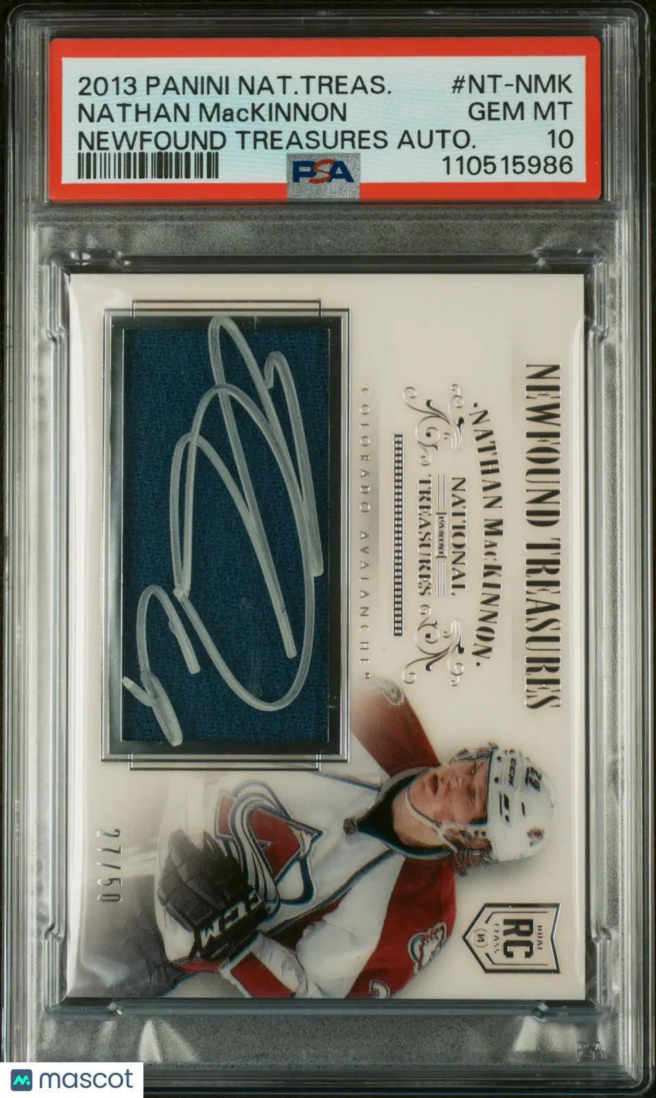 2013 National Treasures Newfound Treasures RC Auto Nathan MacKinnon PSA 10 /50 