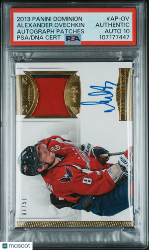 2013 Panini Dominion Autograph Auto Patches Alex Ovechkin /51 PSA Authentic 