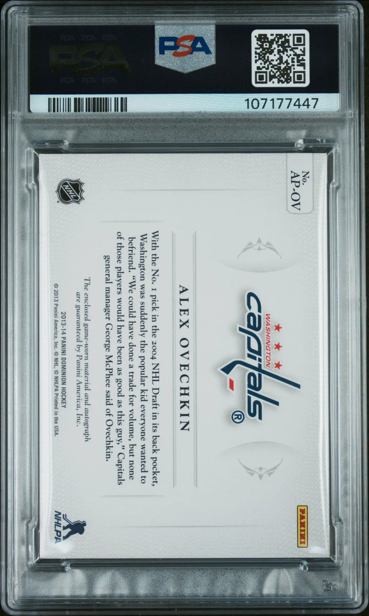 2013 Panini Dominion Autograph Auto Patches Alex Ovechkin /51 PSA Authentic 