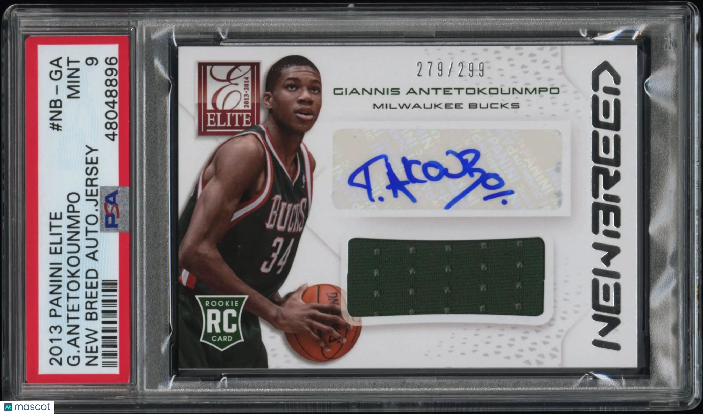 2013 Panini Elite New Breed Auto Jersey G. Antetokounmpo  Rookie /299 PSA 9 