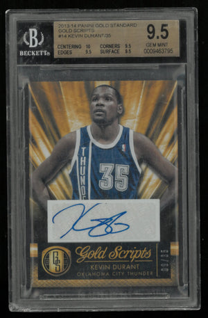 2013 Panini Gold Standard Gold Scripts Kevin Durant 35 EXCH /35 BGS 9.5 Auto 9 