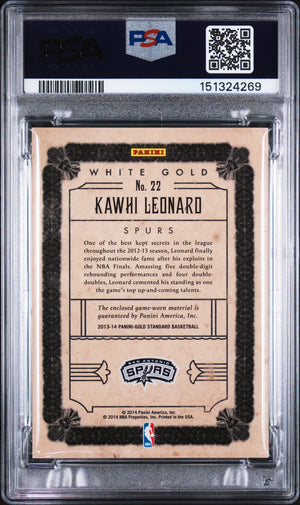 2013 Panini Gold Standard White Gold Threads Patch Kawhi Leonard #22 /199 PSA 9 