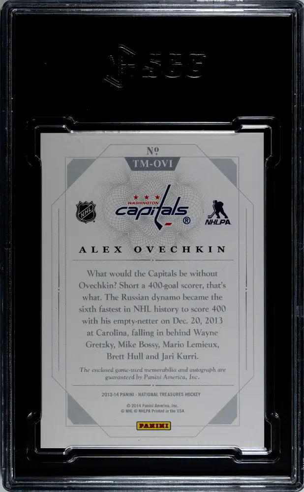 2013 Panini National Treasure Alex Ovechkin Triple Patch Autograph SGC 9 Auto 10 