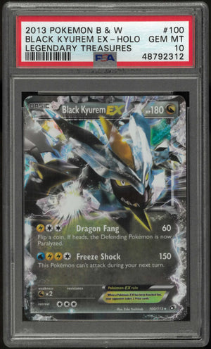 2013 Pokemon Black & White Legendary Treasures 100/113 Black Kyurem Ex PSA 10 