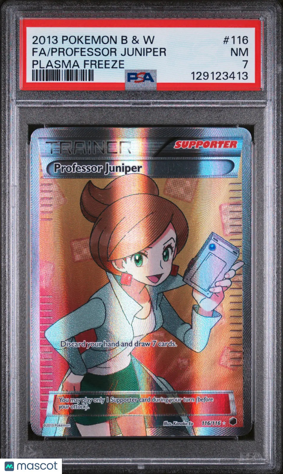 2013 Pokemon Black & White Plasma Freeze Professor Juniper Fa PSA 7 116/116 
