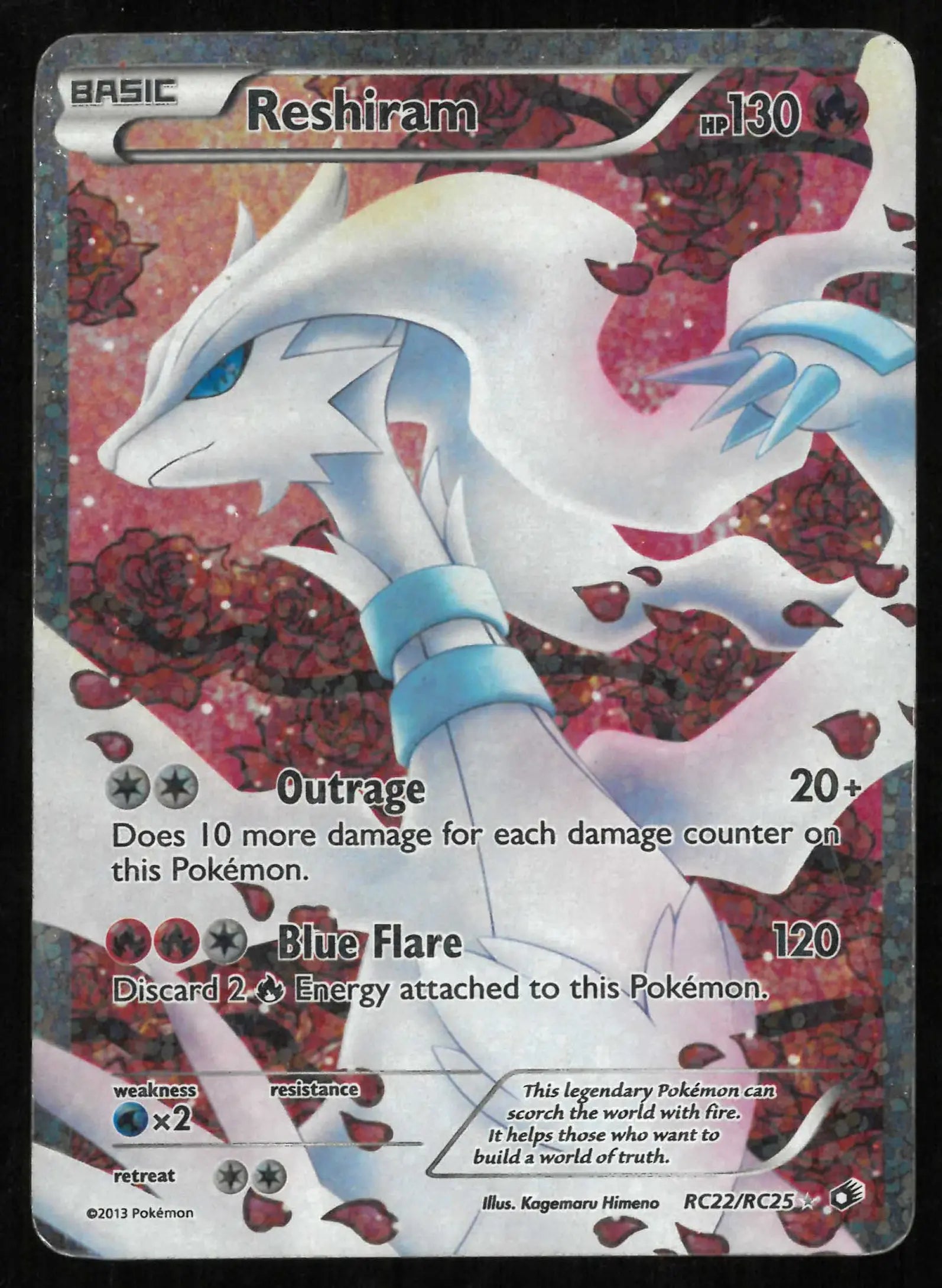 2013 Pokemon Legendary Treasures Radiant Collection Reshiram UR RC22/RC25 MP 