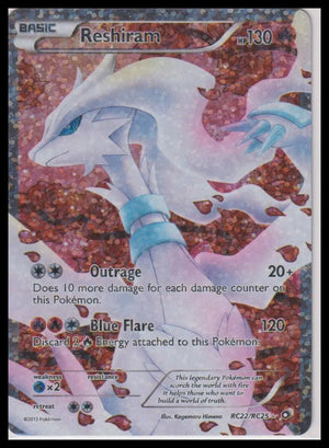 2013 Pokemon Legendary Treasures Reshiram Full Art Radiant Collection RC22/25 