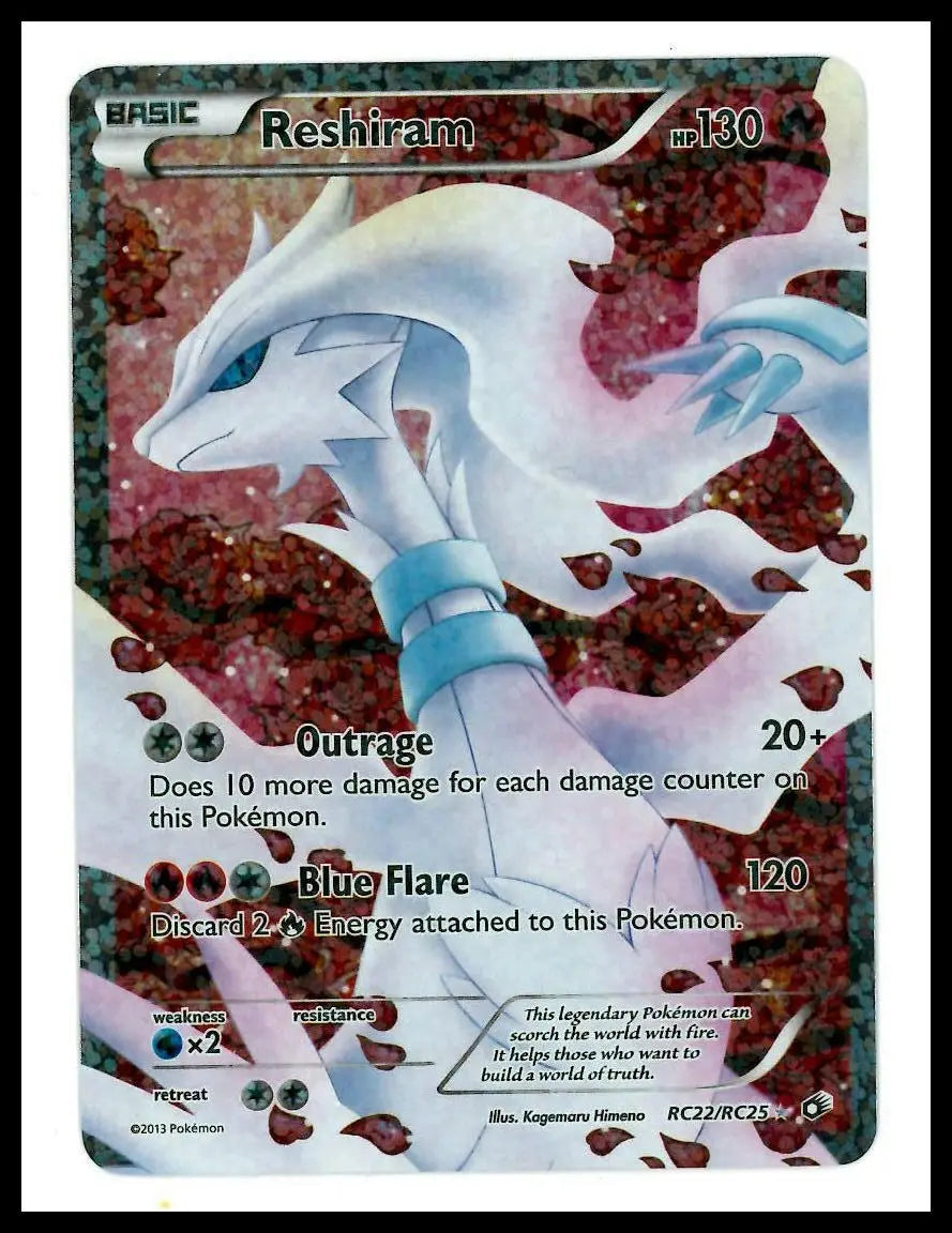 2013 Pokemon Legendary Treasures: Radiant Collection Reshiram RC22/RC25 LP 