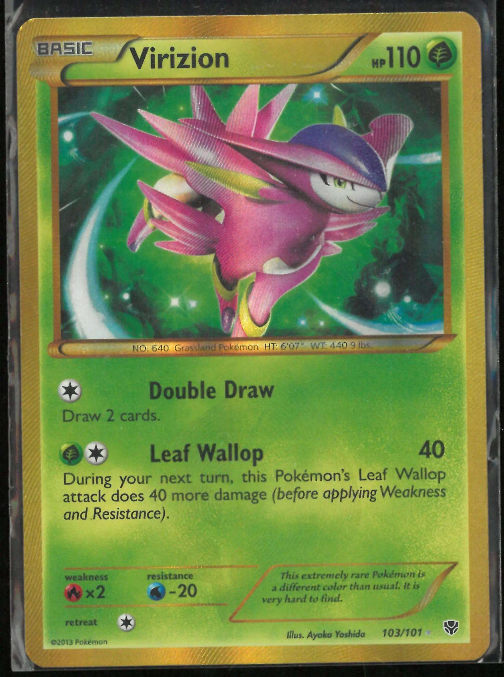 2013 Pokemon Plasma Blast Secret Rare Virizion 103/101 
