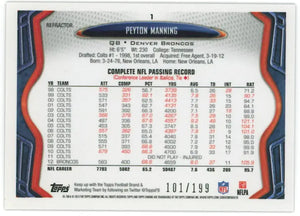 2013 Topps Chrome All Pro Peyton Manning Blue /199 
