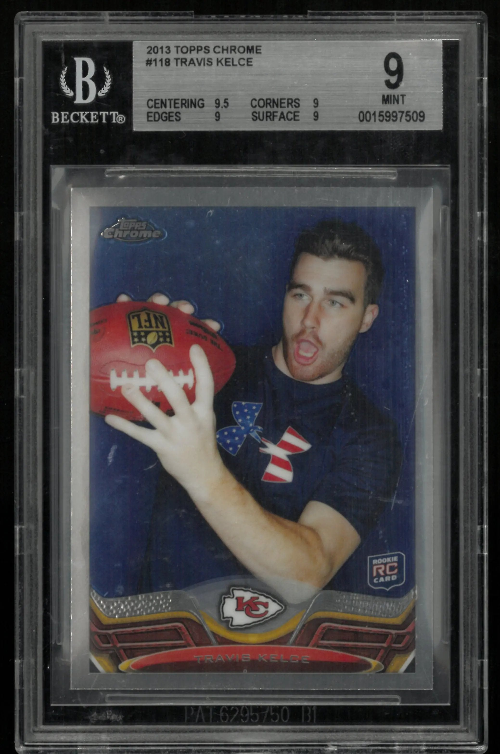 2013 Topps Chrome Travis Kelce #118  RC Rookie BGS 9 Chiefs Taylor Swift 