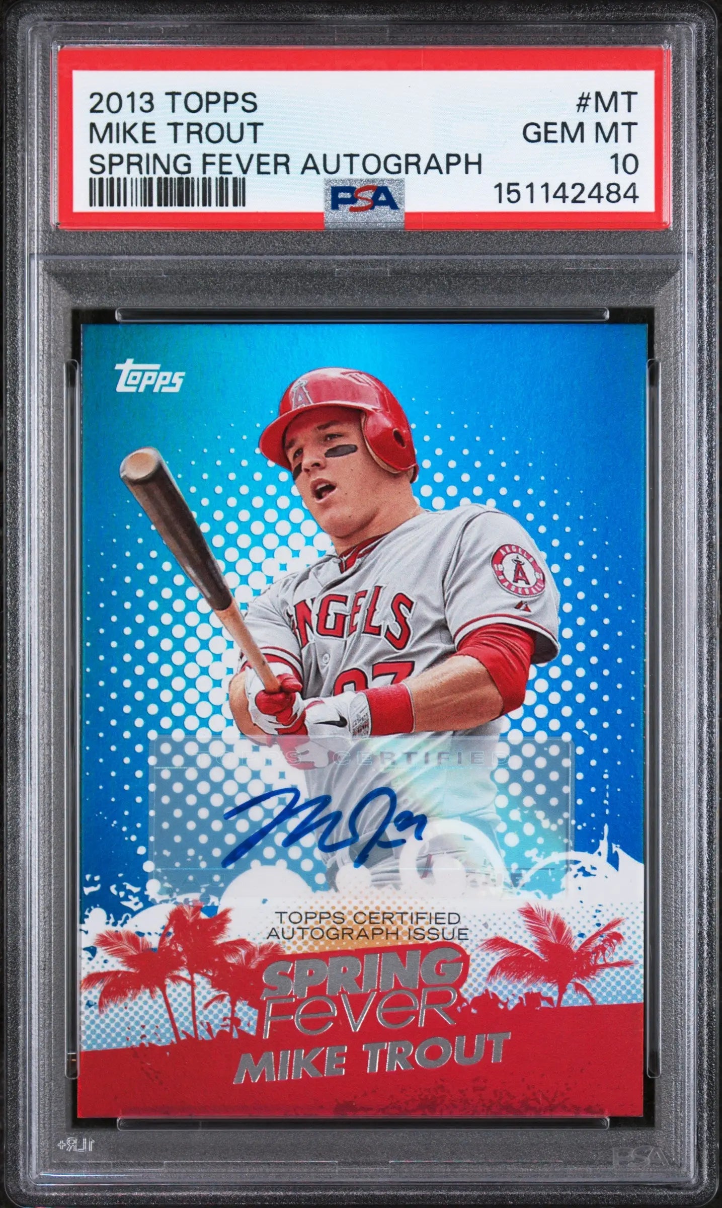 2013 Topps Spring Fever Auto Mike Trout #MT /51 PSA 10 
