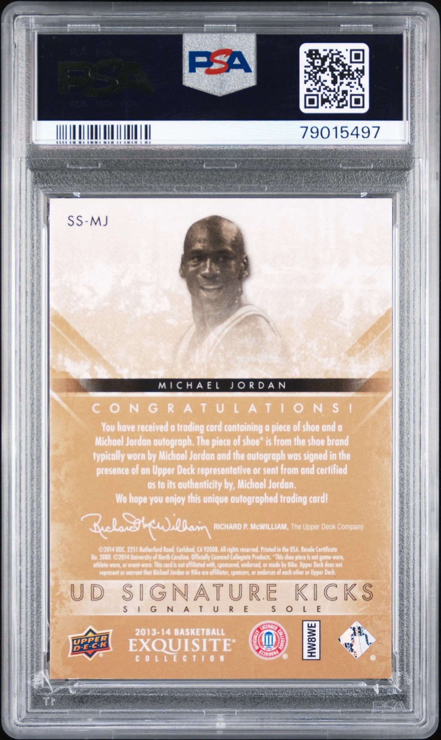 2013 UD Exquisite Col. Signature Kicks Auto Soles Michael Jordan /35 PSA 9 
