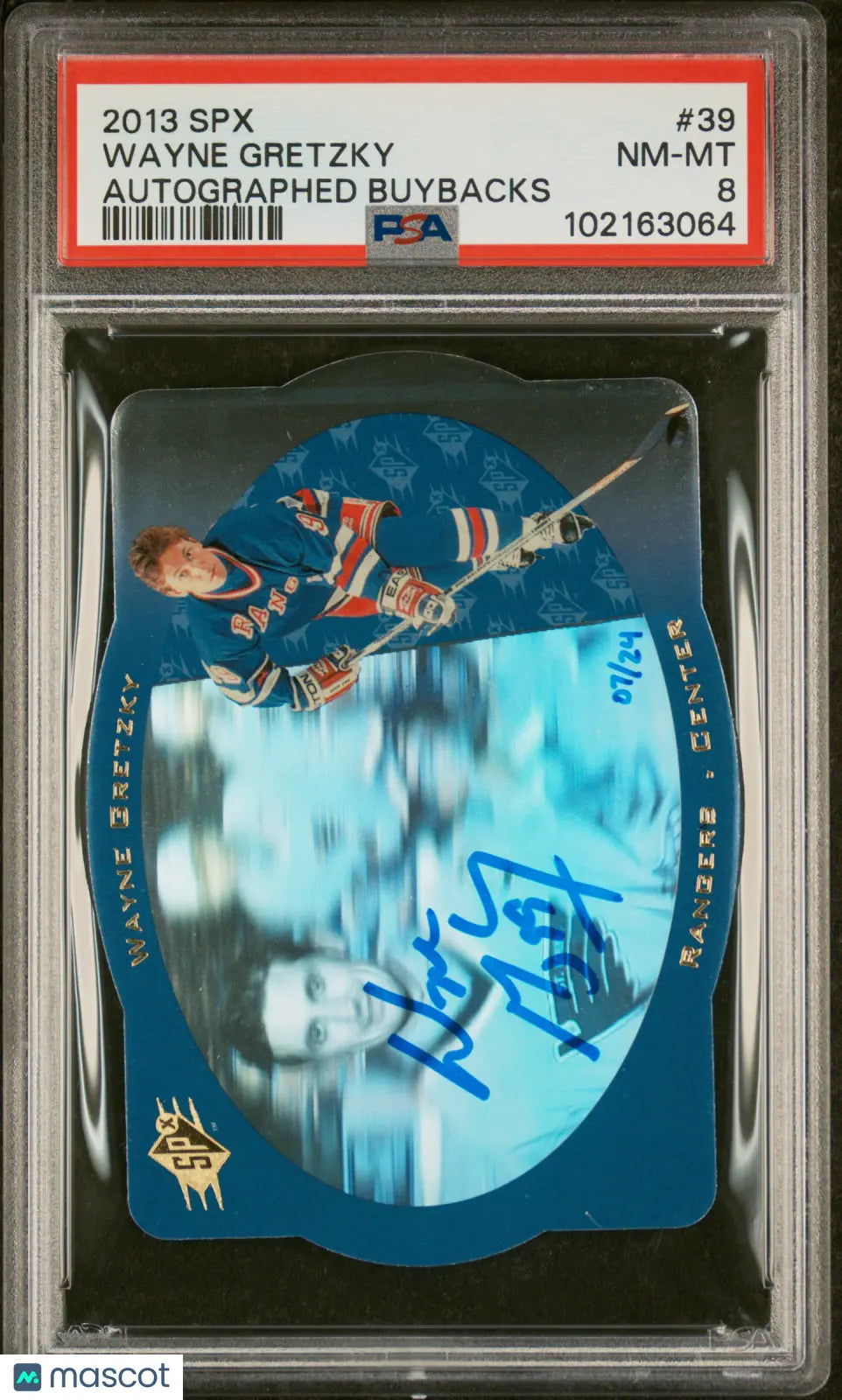 2013 UD SPX Autographed Auto Buybacks Wayne Gretzky /24 PSA 8 #39 