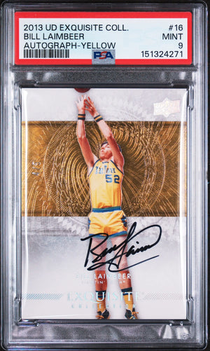 2013 Upper Deck Exquisite Collection Auto Yellow Bill Laimbeer #16 /5 PSA 9 