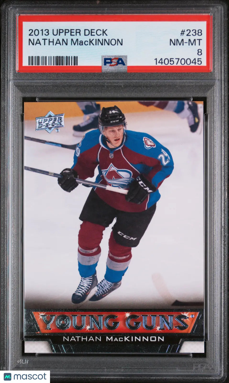 2013 Upper Deck Series One Young Guns Rookie Nathan Mackinnon RC PSA 8 