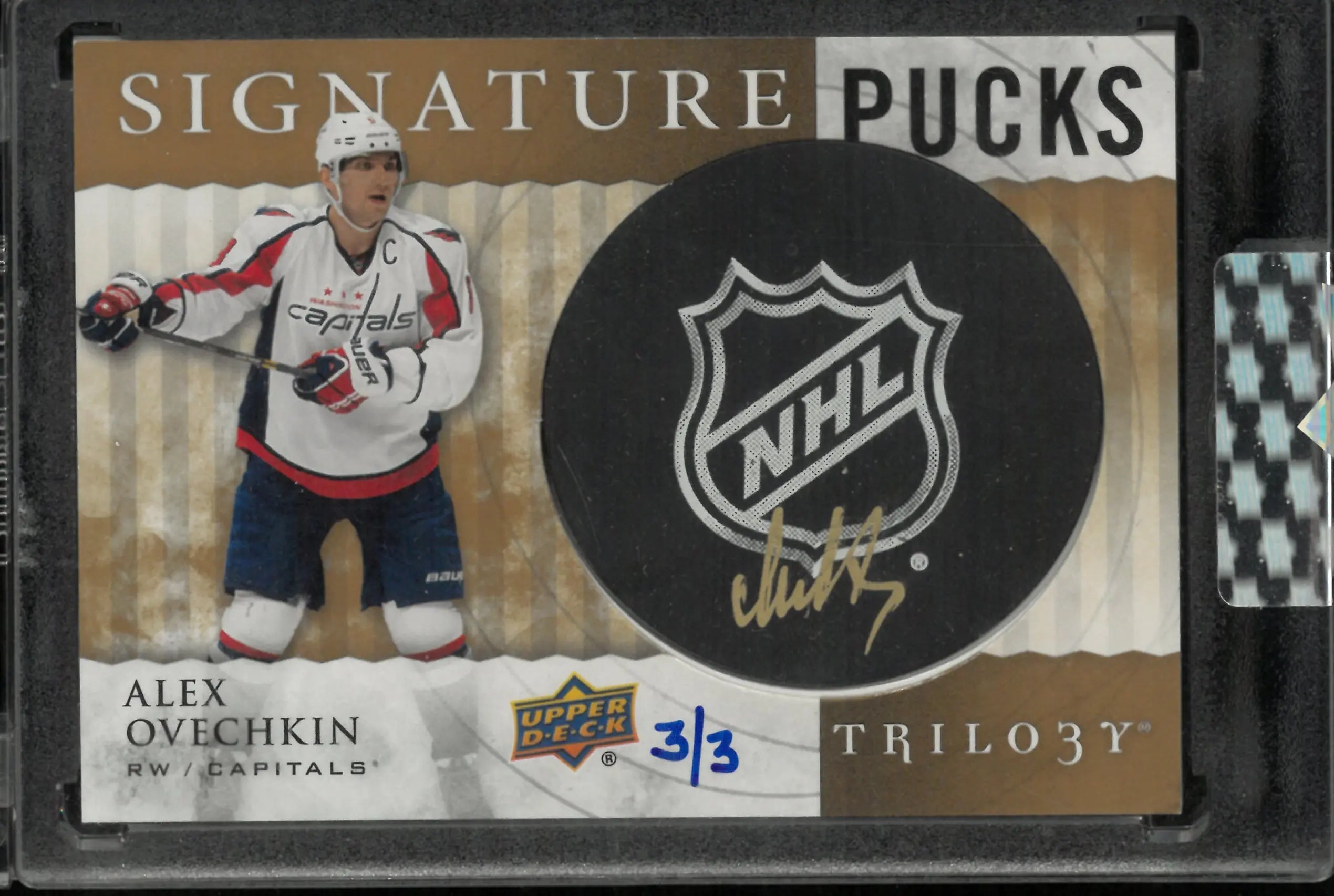 2014-15 UD Trilogy Alex Ovechkin Signature Auto Pucks 3/3 