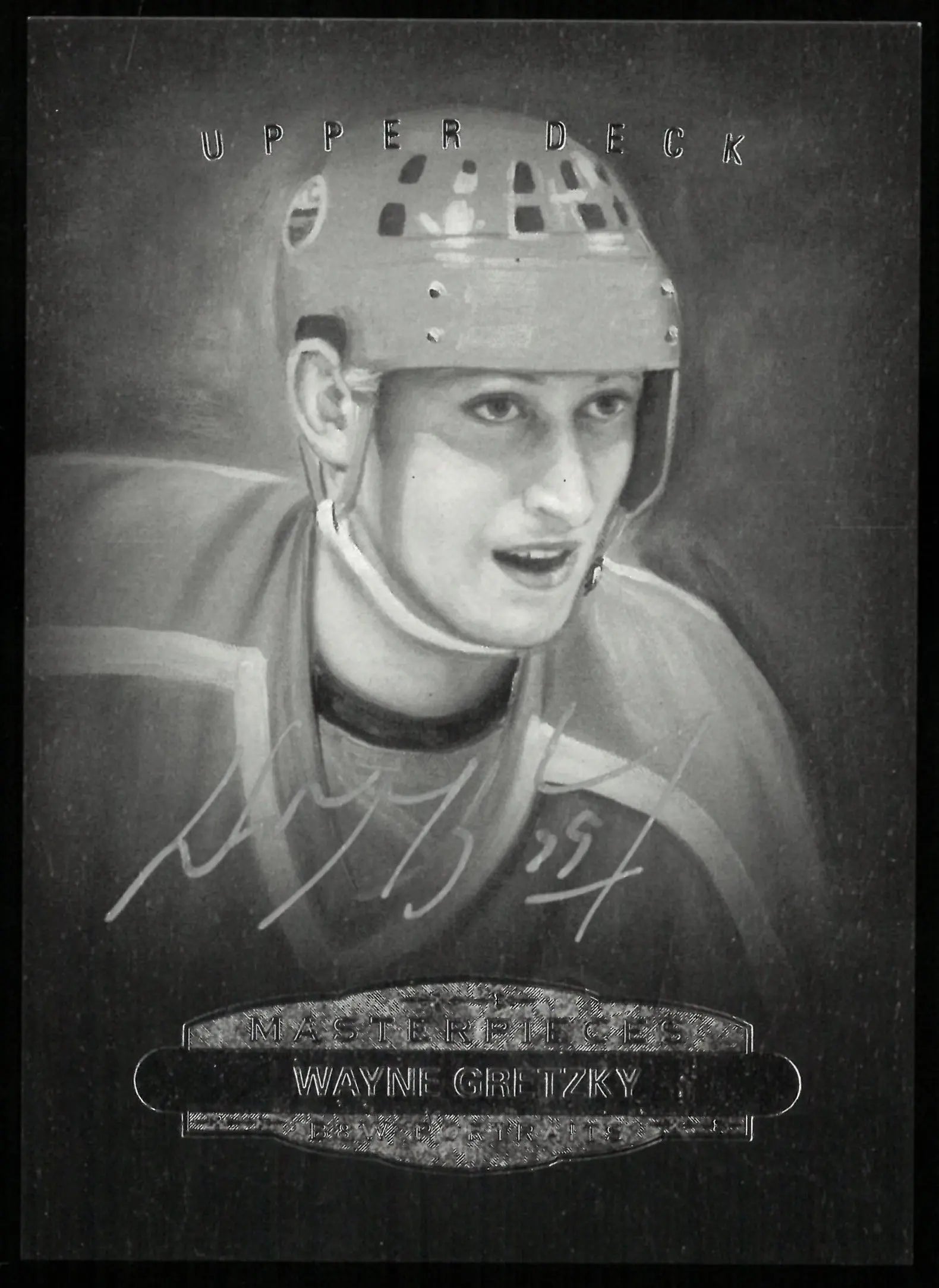 2014-15 Upper Deck Masterpieces Wayne Gretzky Black White Portraits Auto 