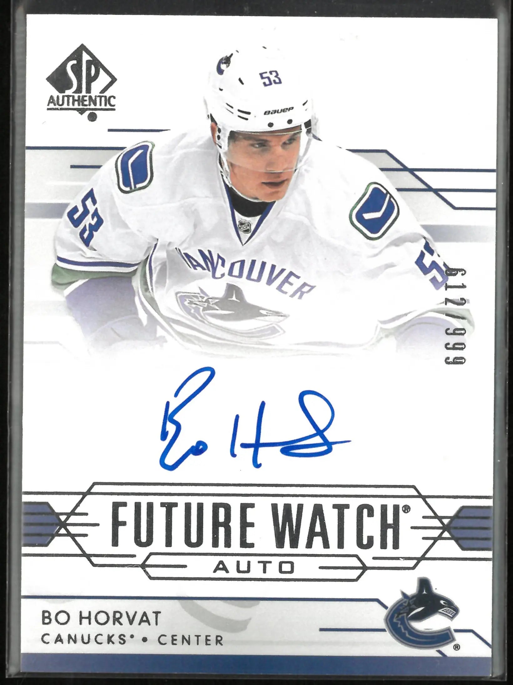 2014 - 15 Upper Deck SPA Hockey Future Watch Rookie Auto Bo Horvat /999 