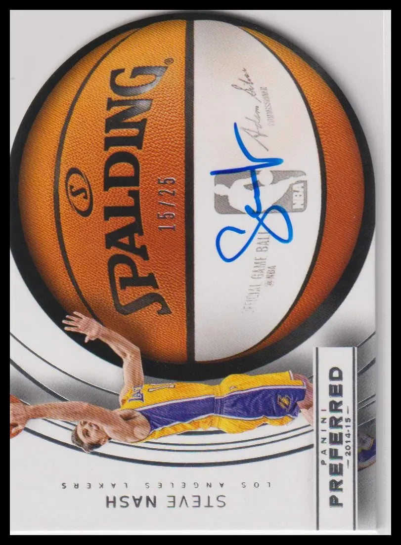 2014-2015 Panini Preferred Basketball Autograph Die Cut Steve Nash Auto /25 