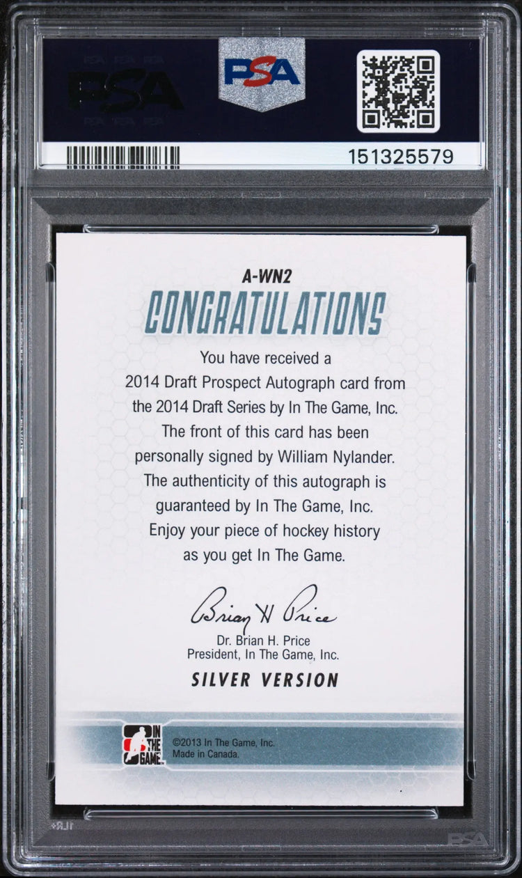 2014 Itg Draft Prospects Autographs William Nylander #AWN2 PSA 8 