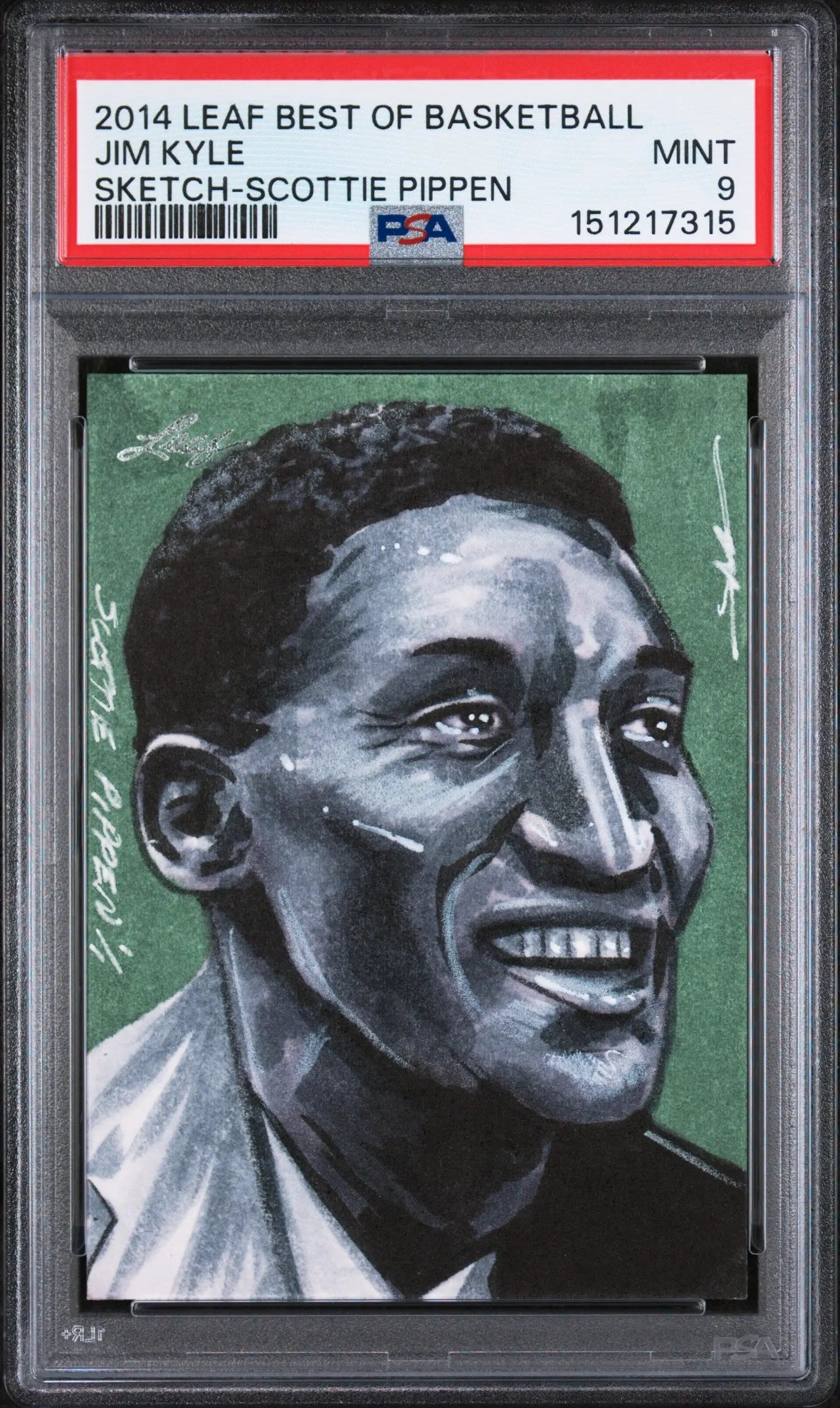 2014 Leaf Best Of Basketball Sketch Cards Jim Kyle Scottie Pippen PSA 9 