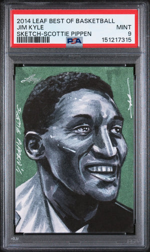 2014 Leaf Best Of Basketball Sketch Cards Jim Kyle Scottie Pippen PSA 9 
