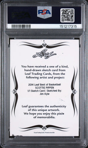2014 Leaf Best Of Basketball Sketch Cards Jim Kyle Scottie Pippen PSA 9 