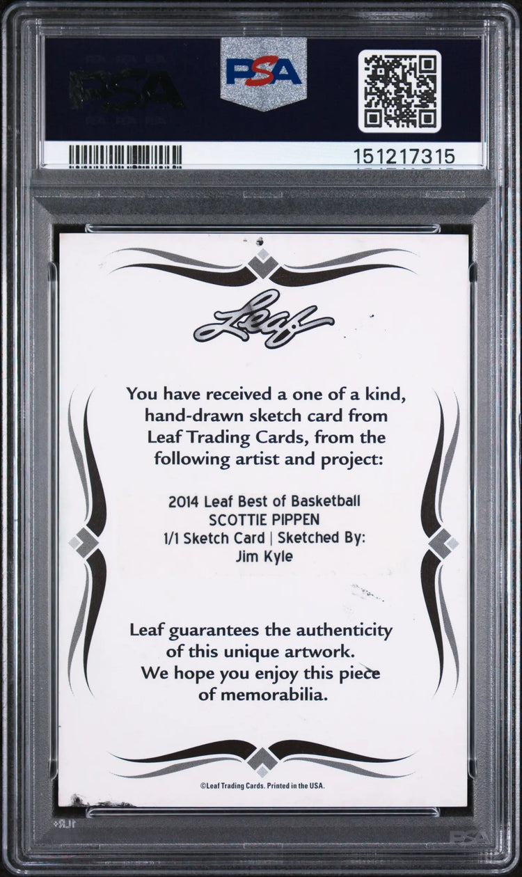 2014 Leaf Best Of Basketball Sketch Cards Jim Kyle Scottie Pippen PSA 9 