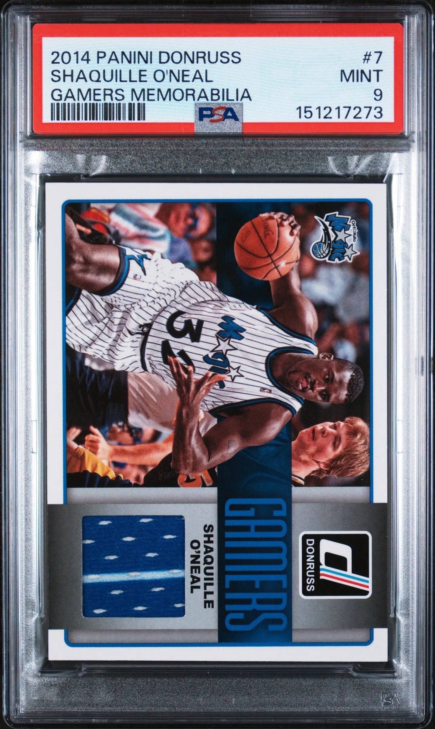 2014 Panini Donruss Gamers Memorabilia Patch Shaquille O'Neal PSA 9 