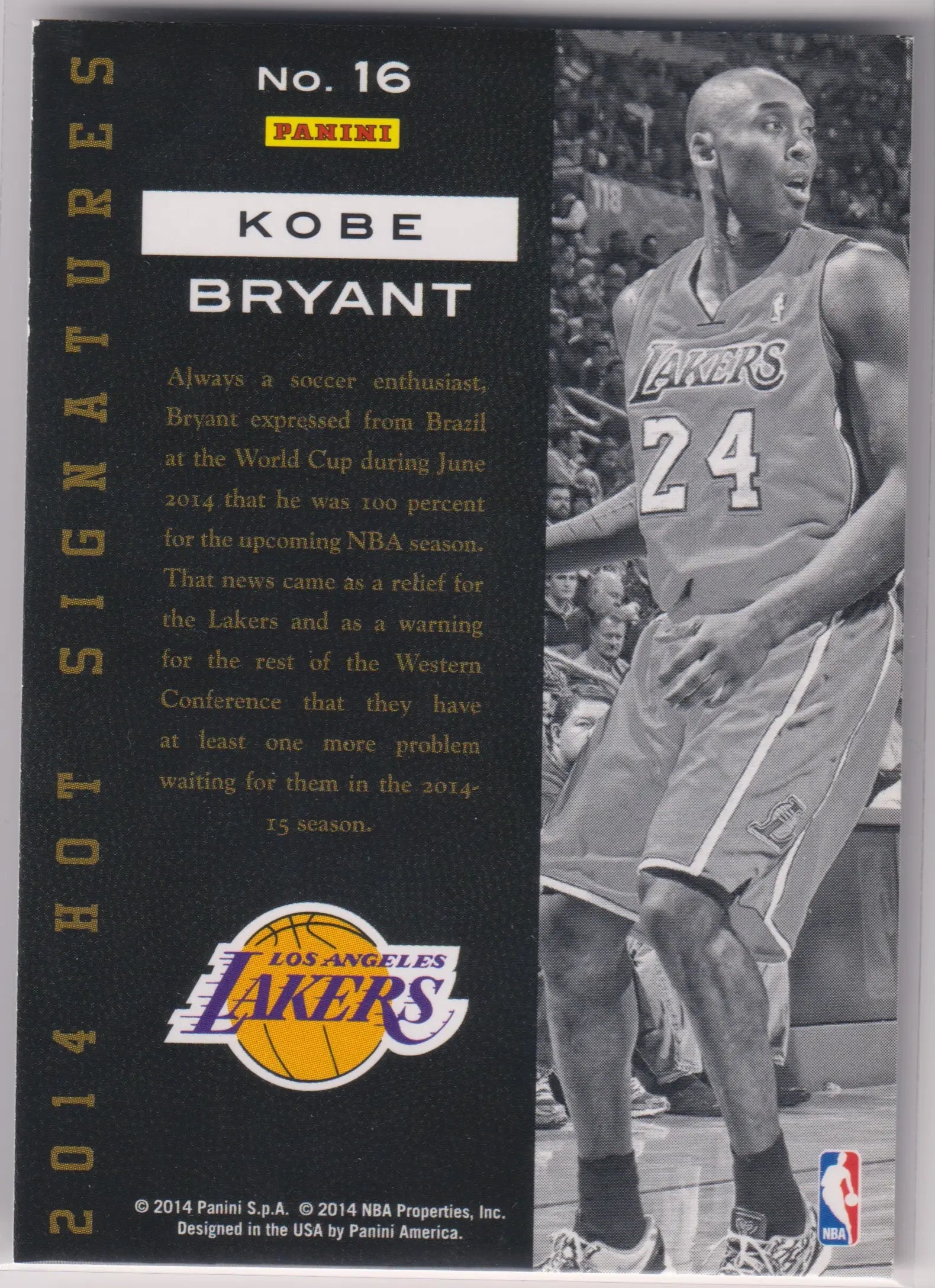2014 Panini Hot Signatures Autograph Kobe Bryant Auto 