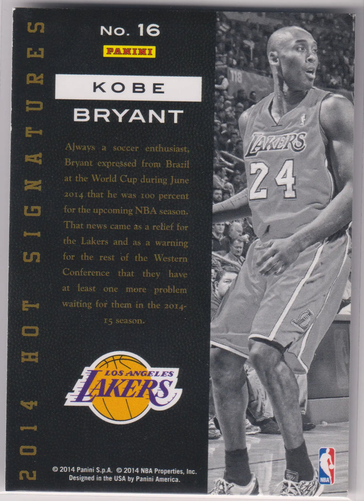 2014 Panini Hot Signatures Autograph Kobe Bryant Auto 