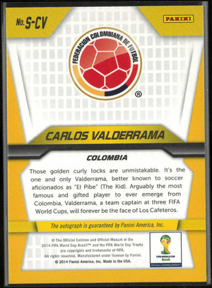 2014 Panini Prizm FIFA World Cup Autograph Carlos Valderrama Auto 