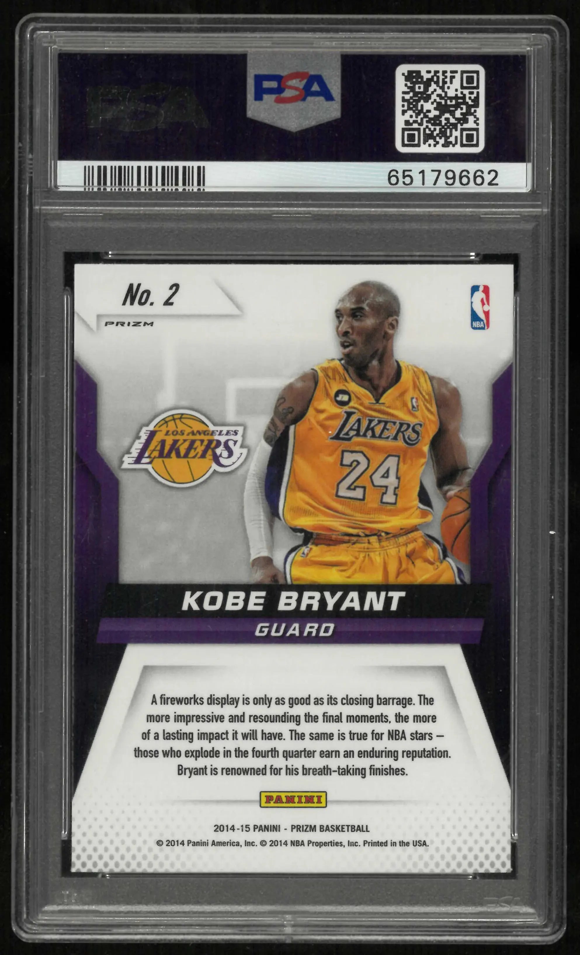2014 Panini Prizm Fireworks  Kobe Bryant PSA 9 