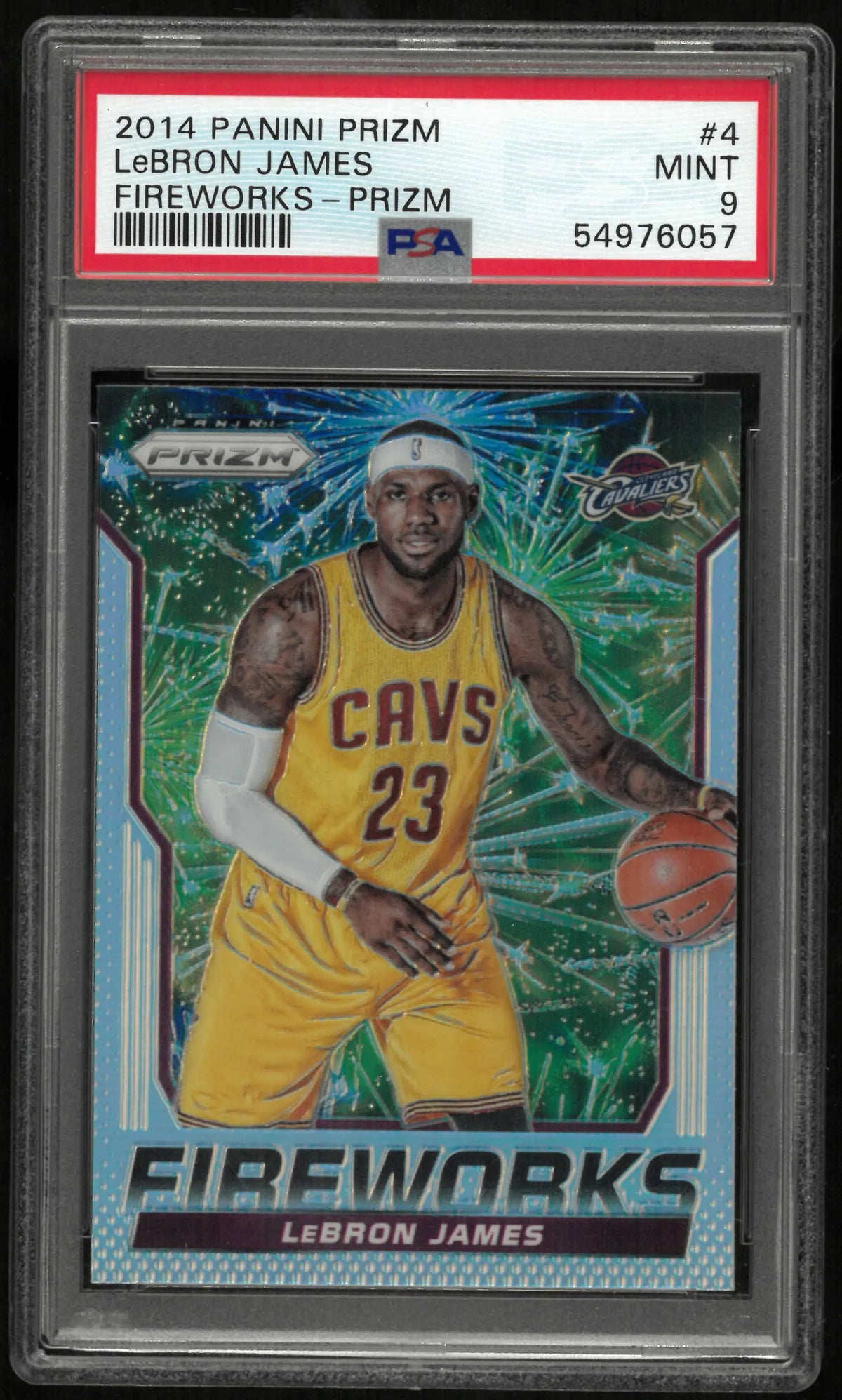 2014 Panini Prizm Fireworks Lebron James PSA 9 