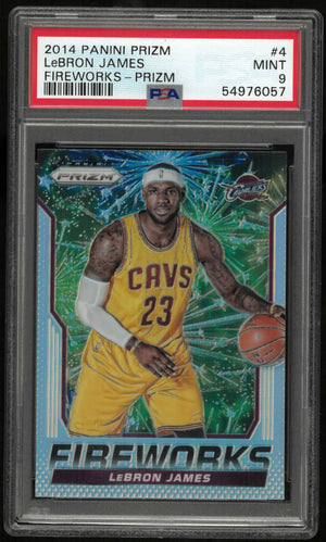 2014 Panini Prizm Fireworks Lebron James PSA 9 