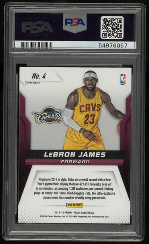 2014 Panini Prizm Fireworks Lebron James PSA 9 