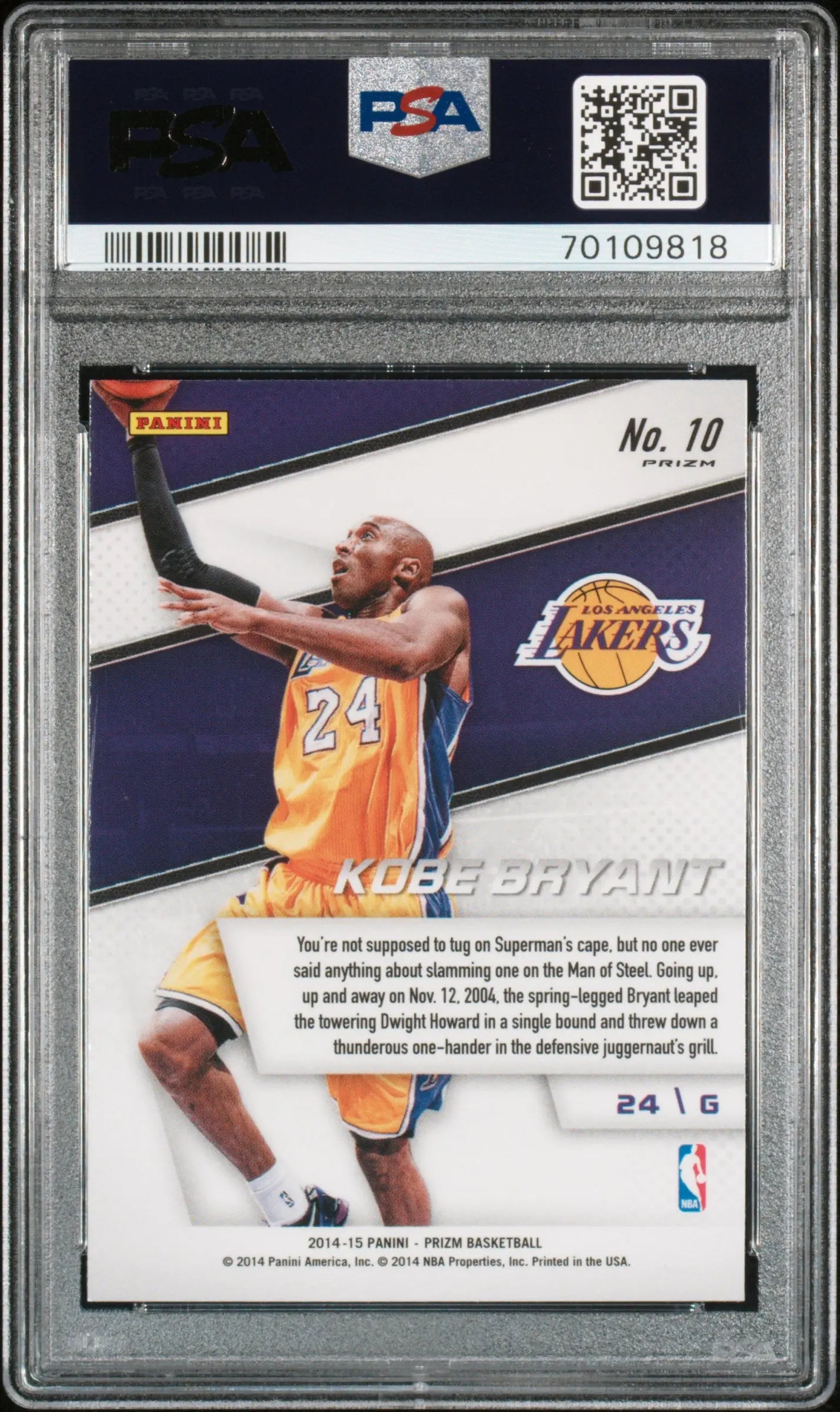 2014 Panini Prizm Representatives Kobe Bryant #10 PSA 9 