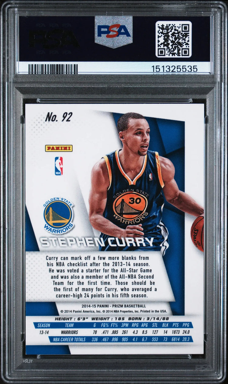 2014 Panini Prizm Stephen Curry PSA 9 