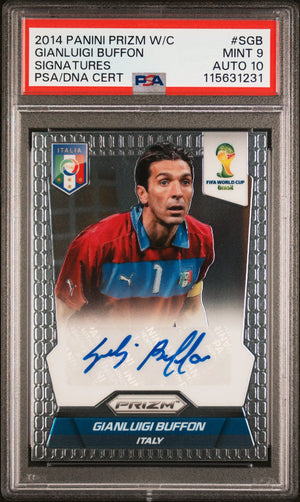2014 Panini Prizm World Cup Autograph Gianluigi Buffon Auto PSA 9 Auto 10 Pop 9 