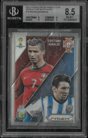 2014 Panini Prizm World Cup Matchups Cristiano Ronaldo/Lionel Messi BGS 8.5 