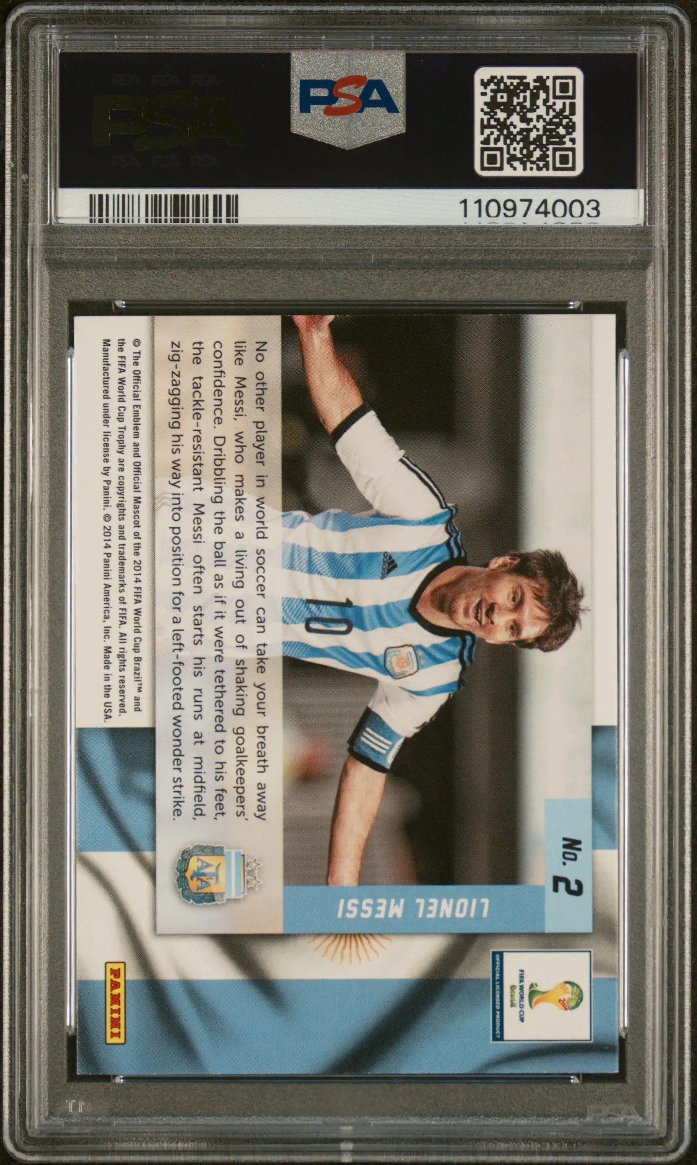 2014 Panini Prizm World Cup Net Finders Lionel Messi #2 PSA 10 