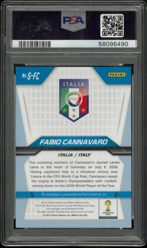 2014 Panini Prizm World Cup Signatures Auto Fabio Cannavaro PSA 9 