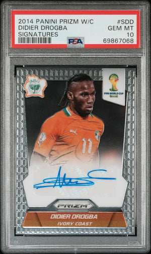 2014 Panini Prizm World Cup Signatures Autograph Didier Drogba Auto PSA 10 