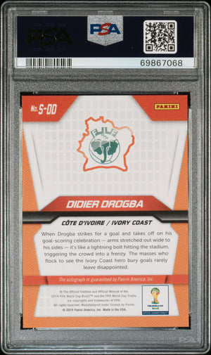 2014 Panini Prizm World Cup Signatures Autograph Didier Drogba Auto PSA 10 