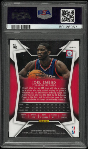 2014 Panini Select Joel Embiid #90 Silver Prizm PSA 9 