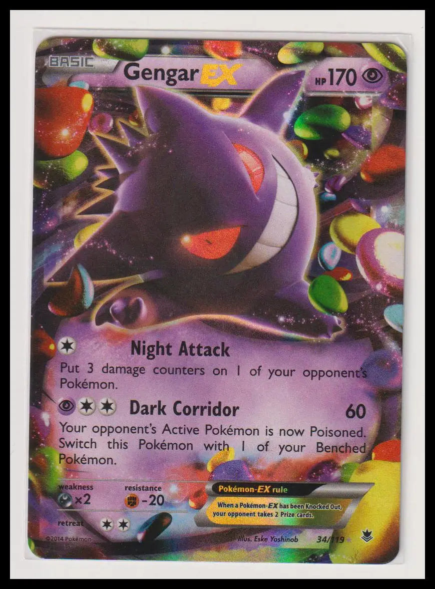 2014 Pokemon Phantom Forces Gengar EX 34/119 LP 