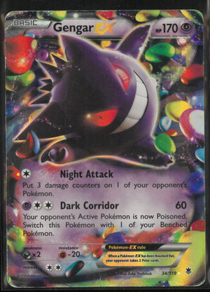 2014 Pokemon Phantom Forces Ultra Rare Gengar EX 34/119 